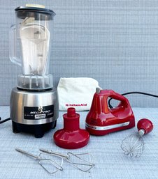 A Commercial Blender, KitchenAid Hand, Mixer, And More