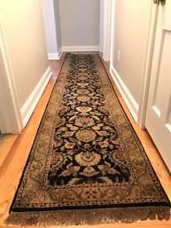 Black And Tan Oriental Style Runner Rug (164.5' X 31')