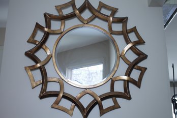 Large Metal Starburst Wall Mirror