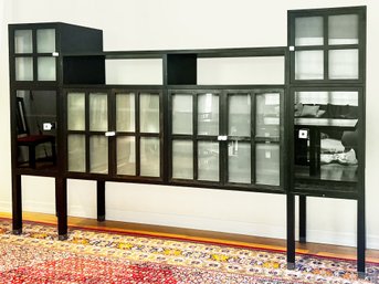 Leon Rosen For Pace Collection Piombo Cerused Wood And Glass Cabinet - Purchase Price $12,690