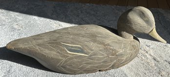 Large Vintage Carved Wood Duck Decoy