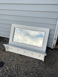 Mirror With Shelf & Hooks