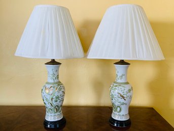 Pair Of Vintage Porcelain Table Lamps