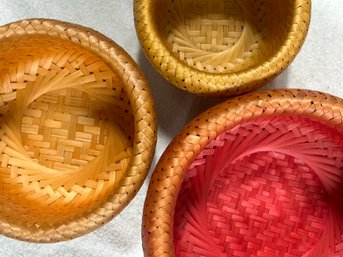 Colorful Trio Of Bambu Baskets