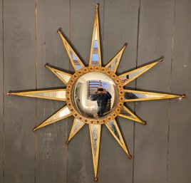 MCM Style Starburst Convex Wall Mirror