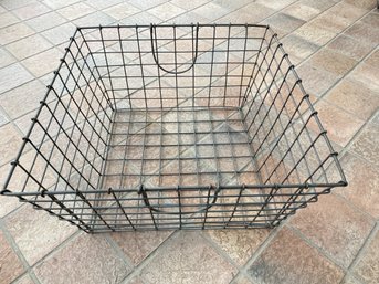 Vintage Wire Basket With Handles. Measures 20' X 20' And 10' Deep.