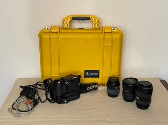 Olympus E300 Evolt Camera With Lenses In Pelican 1500 Case