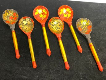 Handpainted Russian Spoon Lot