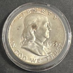 1953 Benjamin Franklin Silver Half Dollar