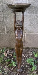 Vintage Art Deco Lady Figural Lamp Base ~ Copper?? Bronze?? ~