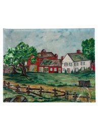 Original Connecticut Country Barn Scape - Signed