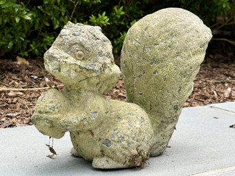 A Vintage Cast Stone Squirrel