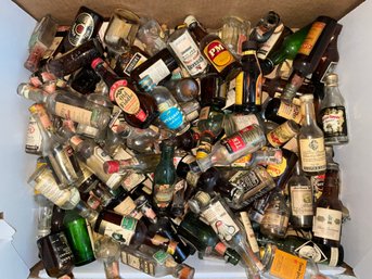 Incredible Lot Of Empty Vintage Nip Bottles