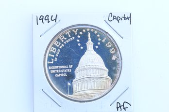 1994 Capitol Liberty Proof Silver Dollar Coin