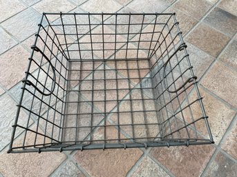 Vintage Wire Basket With Handles. Measures 16' X 16'.