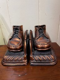 Vintage Bronzed Baby Shoe Bookends