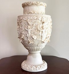 A Vintage Alabaster Tone Urn