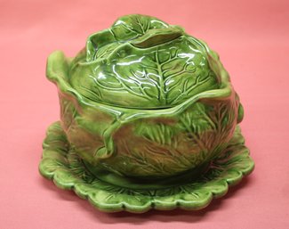 Vintage Mid Century Cabbage Bowl And Lid With Plate From Holland Mold