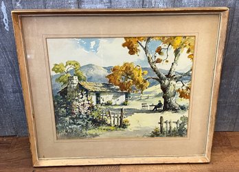 Framed Barn Watercolor