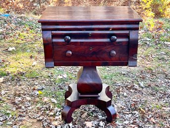 Antique Mahogany Two-drawer Work Table