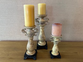 Three Pillar Candle Stick Holders