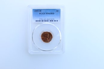 1951 D Pcgs Ms 65 Red Wheat Penny Cent