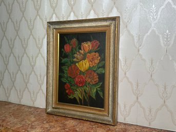 Vintage Original Floral Bouquet Oil Painting