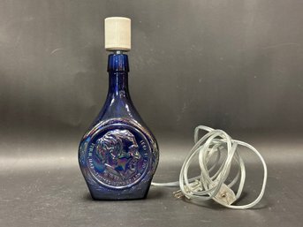 Vintage Commemorative Iridescent Bottle Lamp Conversion: Thomas Edison