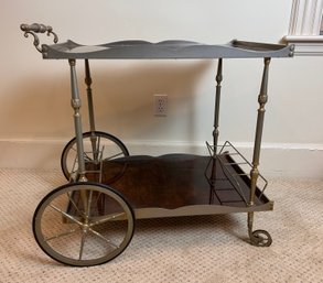 Charm In Every Pour: Vintage Bar Cart Featuring Beautiful Detail