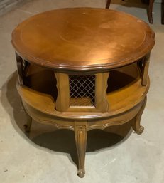 Vintage Drum Table W/Brass Mesh