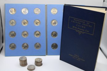 1965 1966 1967 Quarter Lot Plus A 1963 Coin Book    33 Each 1967 15 Each 1965  And 4 1966