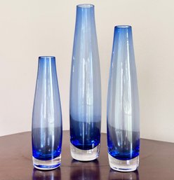 A Trio Of Modern Art Glass Vases