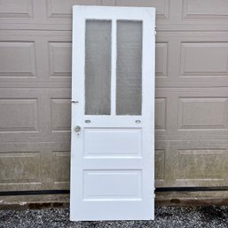 A 2 Light Vintage Wood Door - Privacy/ridged Lites