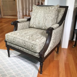 (1 Of 2) Fabulous French XVI Style Armchairs By ETHAN ALLEN In Beautiful Dark Chestnut Finish - BEAUTIFUL !