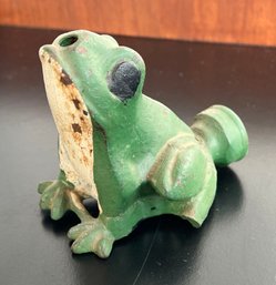 RARE C.1920's Cast Iron Painted Frog Garden Sprinkler