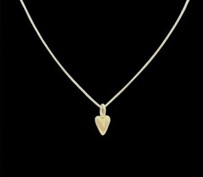 Vintage Italian Sterling Silver Chain With Heart Pendant