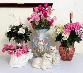 Faux Floral In Ceramic Decor