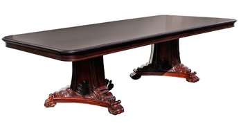 A Mahogany Extendable 'New Bohemian' Pedestal Base Dining Table By Ralph Lauren