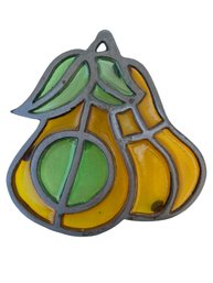 Mid Century Stain Glass Pear Trivet