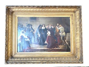 Beautiful Antique Oil Painting In Detailed Antique Frame