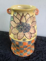 Hand Painted Pottery Vase Made In Italy