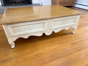 Ethan Allen Country French Provincial Style Painted Birch Coffee Table