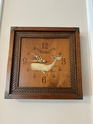 Vintage Wooden Whale Wall Clock