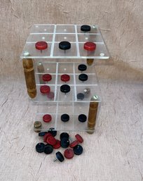 Unique One Of A Kind Vintage Three Dimensional Tic Tac Toe Board Game