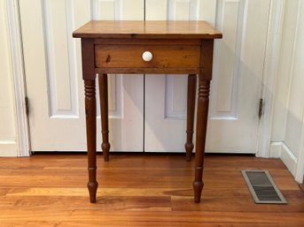 An Antique Stand With A Single Hand-Dovetailed Drawer