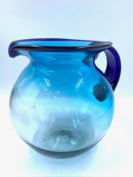 Hand-blown Cobalt Blue Ombre Pitcher