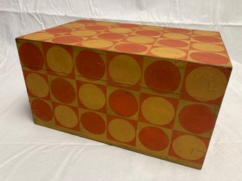 Wonderful Vintage Folk OP-ART Painted Wood Box