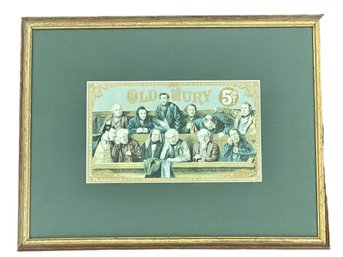 Old Jury Cigar Box Top Art, Framed