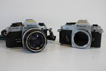 Working Nikon FG-20 35mm Camera W/ 50mm F1.4 NIKKOR-S Lens & Strap Plus Untested Nikon - Made In Japan