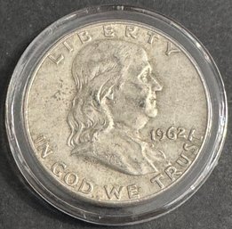 1962-D Benjamin Franklin Silver Half Dollar